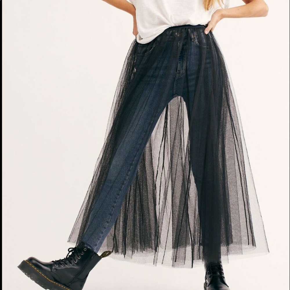 Free People Sheer Tulle Maxi Skirt